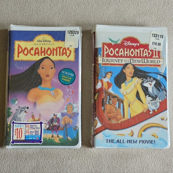 2 Walt Disney Masterpiece‎ Pocahontas and Pocahontas 2 VHS Clamshell New Sealed - Picture 1 of 5